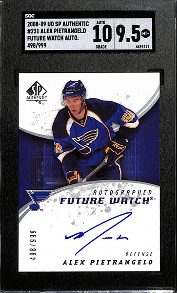 2008-09 Upper Deck SP Authentic Alex Pietrangelo Future Watch Autograph (#/999) Graded SGC 9.5 (Autograph Grade 10)