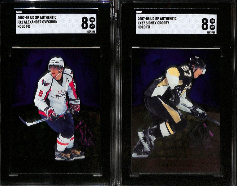 Lot of (5) SGC Graded Upper Deck SP Authentic Holo FX Hockey Cards Inc. 2008-09 Carey Price Die-Cut (SGC 9.5), 2008-09 Patrick Kane Die-Cut (SGC 9.5), 2008-09 Steven Stamkos Die-Cut (SGC 7),...