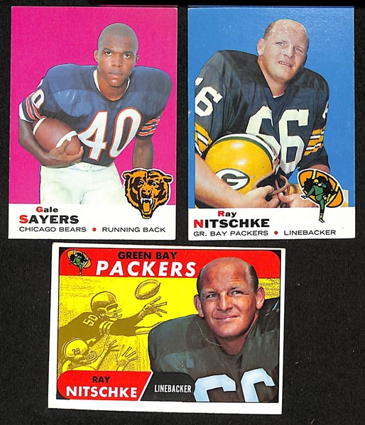 Lot of (100+) 1968-1969 Topps Football Cards w. 1968 & 1969 Gale Sayers