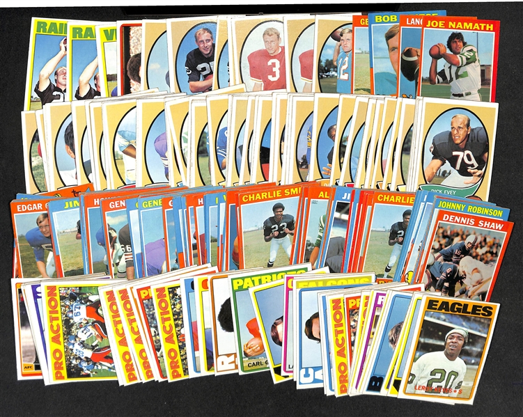 Lot of (250+) 1970-1972 Topps Football Cards w. 1971 Joe Namath