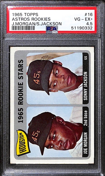 Lot of (2) PSA Graded 1960s Topps Baseball Hall of Fame Rookies- 1960 Carl Yastrzemski (PSA 4), 1965 Joe Morgan (PSA 4.5)