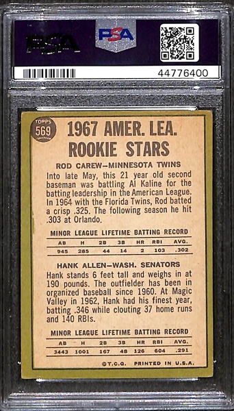 1967 Topps Rod Carew Rookie Graded PSA 4