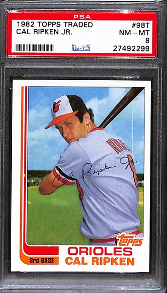 1982 Topps Traded Cal Ripken Jr Rookie Graded PSA 8