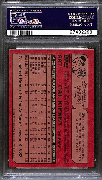 1982 Topps Traded Cal Ripken Jr Rookie Graded PSA 8