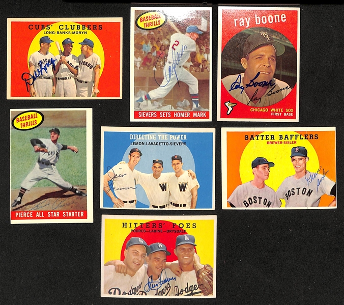 Lot of (123) High-Quality Signed 1959 Topps Cards w. Podres, Erskine, Lopata, Kubek, Burgess, Virdon, Labine, Long, Seivers + (JSA Auction Letter). 