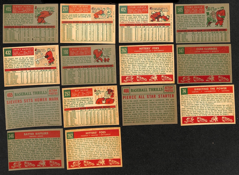 Lot of (123) High-Quality Signed 1959 Topps Cards w. Podres, Erskine, Lopata, Kubek, Burgess, Virdon, Labine, Long, Seivers + (JSA Auction Letter). 