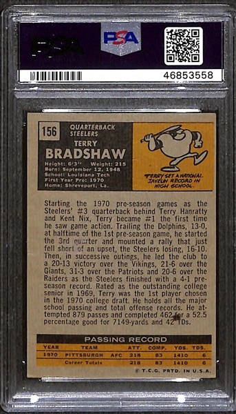 1971 Topps Football Terry Bradshaw Rookie Graded PSA 5