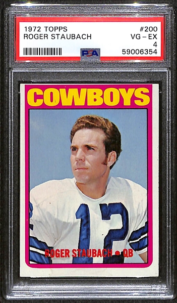 1972 Topps Football Roger Staubach Rookie Graded PSA 4