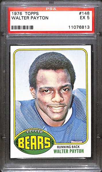 1976 Topps Football Walter Payton Rookie Graded PSA 5