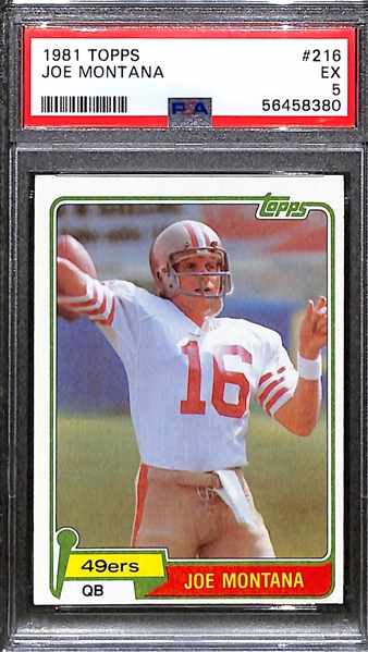 1981 Topps Football Joe Montana Rookie Graded PSA 5