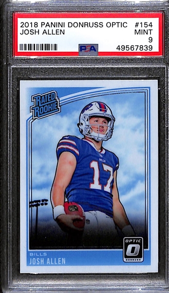 2018 Donruss Optic Josh Allen Rated Rookie Graded PSA 9