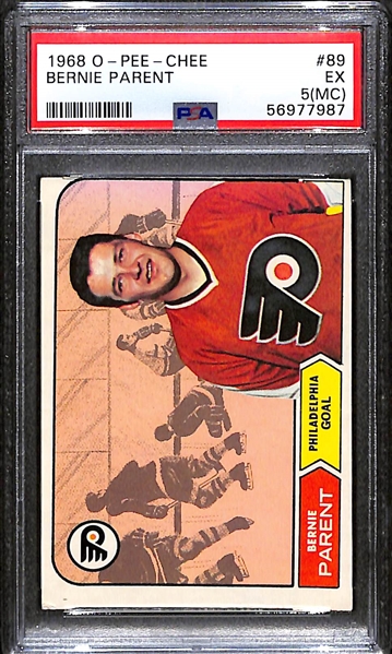 1968-69 O-Pee-Chee Hockey Bernie Parent Rookie Graded PSA 5 (MC)