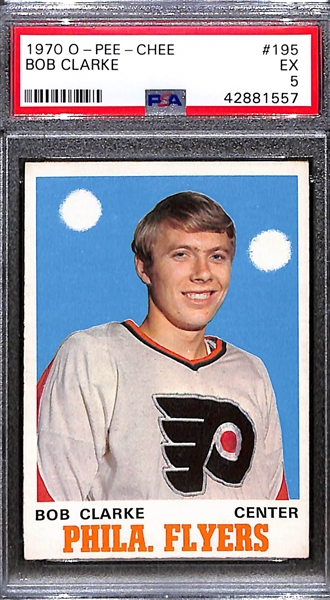 1970-71 O-Pee-Chee Hockey Bob Clarke Rookie Graded PSA 5