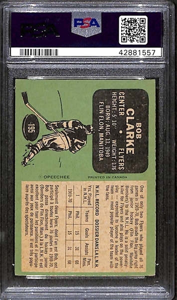 1970-71 O-Pee-Chee Hockey Bob Clarke Rookie Graded PSA 5