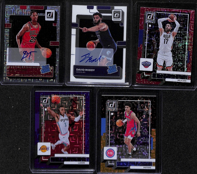 Lot of (15) Basketball Autographs, Serial Numbers, Rookies, and Inserts inc. 2021-22 Flawless Robert Parish Autograph (#/25), 2022-23 Crown Royale Brandon Ingram Jersey Autograph (#/99), 2022-23...