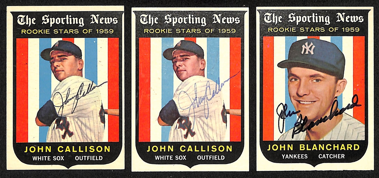 (32) Signed 1959 Topps Rookie Stars Cards w. (2) Johnny Callison & Johnny Blanchard (JSA Auction Letter)