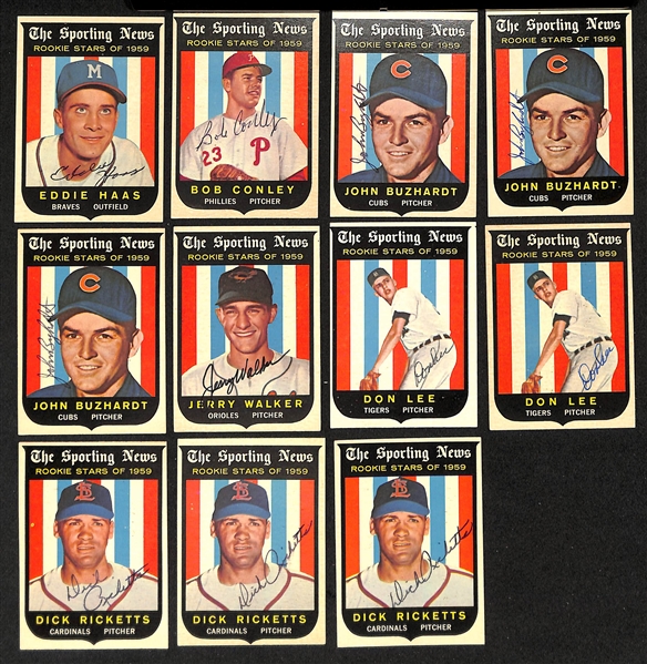 (32) Signed 1959 Topps Rookie Stars Cards w. (2) Johnny Callison & Johnny Blanchard (JSA Auction Letter)