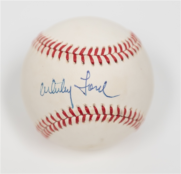 Lot of (2) Signed Baseballs - Whitey Ford & Yogi Berra w. 1962 Topps Baseball Card (JSA Auction Letter)