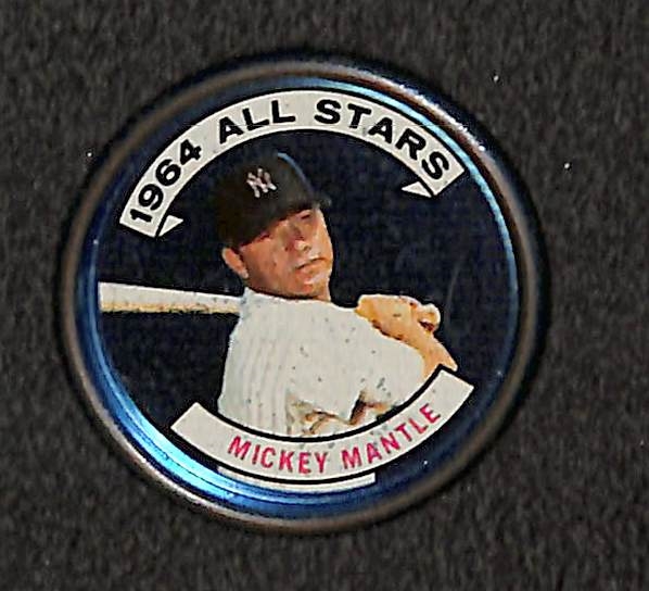 Lot of (5) 1964 Topps All Star Coins w. (2) Different Mickey Mantle Coins