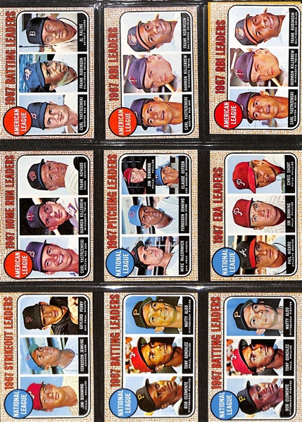 Lot of (350+) 1965-1968 Topps American League Stars & Leader Cards w. 1968 Carl Yastrzemski 