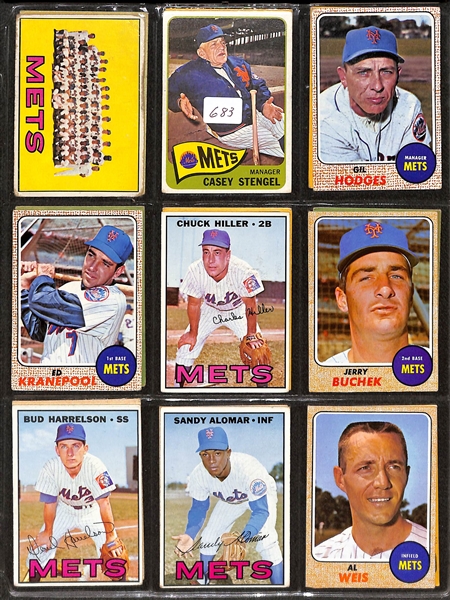 Lot of (300+) 1965-1968 Topps National League Star Cards w. 1968 Willie Mays & Bob Gibson 