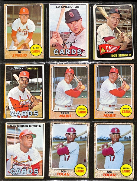 Lot of (300+) 1965-1968 Topps National League Star Cards w. 1968 Willie Mays & Bob Gibson 