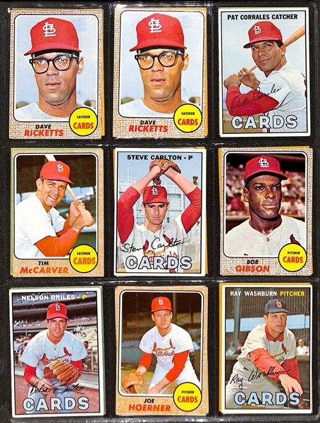 Lot of (300+) 1965-1968 Topps National League Star Cards w. 1968 Willie Mays & Bob Gibson 