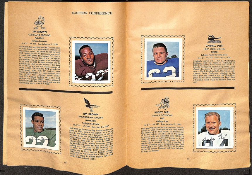 1966, 1967, 1969 Baltimore Orioles Yearbooks & 1964 Wheaties Pro Bowl Football Player Stamp Album (Complete)