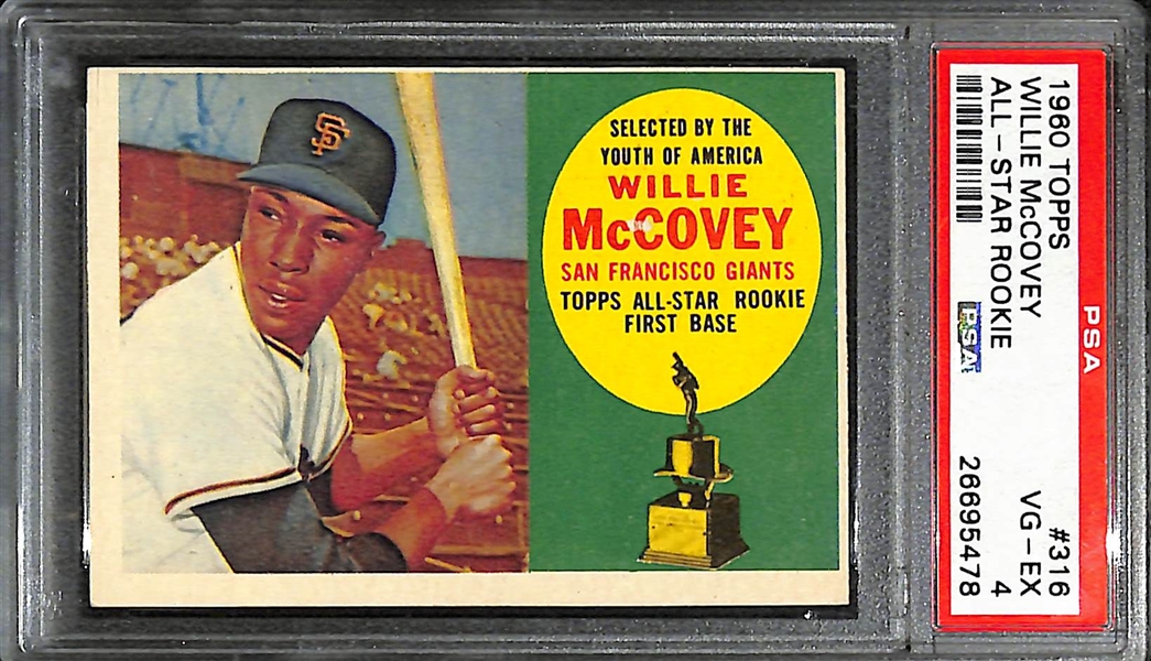 1960 Topps Willie McCovey All Star Rookie (HOF) Card Graded PSA 4