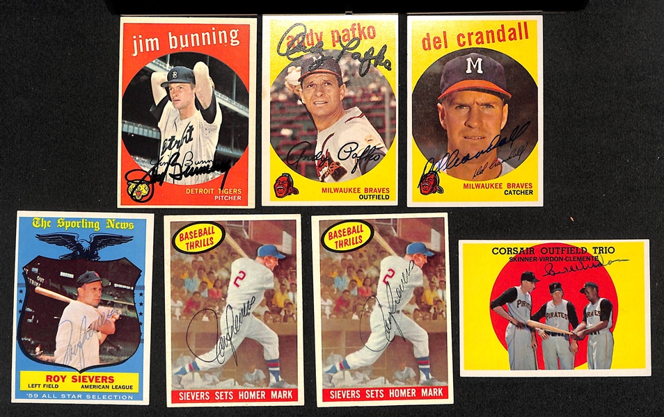 Lot of (114) High-Quality Signed 1959 Topps Cards w. Bunning, Pafko, Crandall, (3) Sievers, Virdon + (JSA Auction Letter)