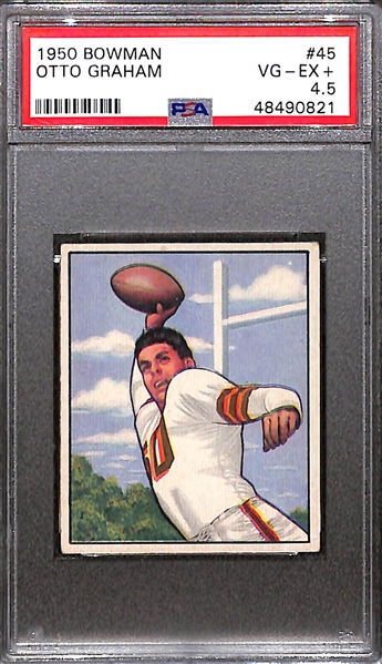 1950 Bowman Otto Graham (HOF) Rookie Card Graded PSA 4.5