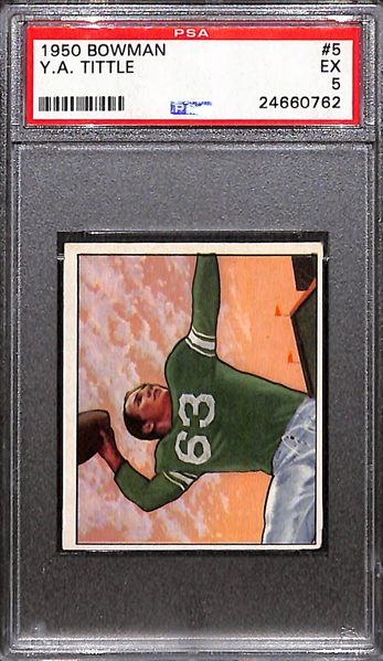 1950 Bowman YA Tittle (HOF) Rookie Card Graded PSA 5