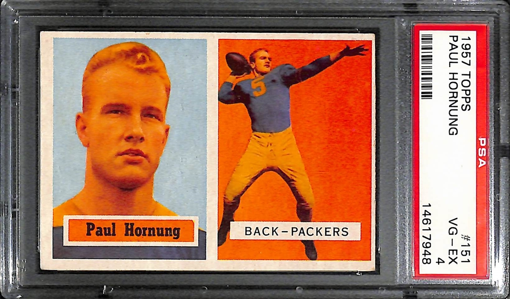 1957 Topps Paul Hornung (HOF) Rookie Card Graded PSA 4