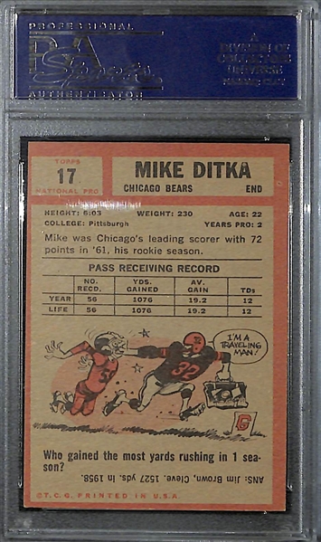 1962 Topps Mike Ditka (HOF) Rookie Card Graded PSA 5