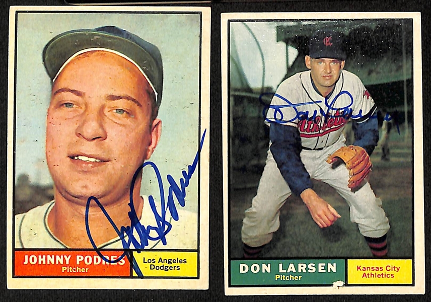  Lot of (121) Signed 1961 Topps Baseball Cards w. Grant, Burgess, Callison, Larsen, and Podres, + (JSA Auction Letter)