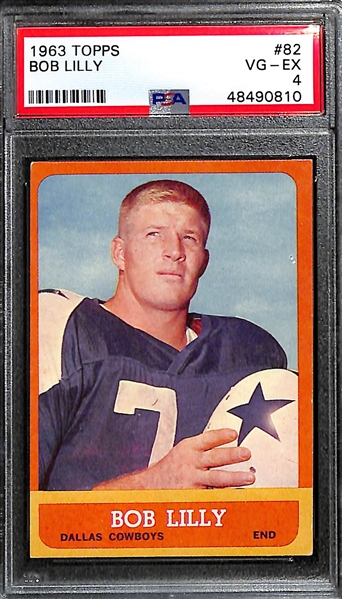 1963 Topps Bob Lilly (HOF) Rookie Card Graded PSA 4