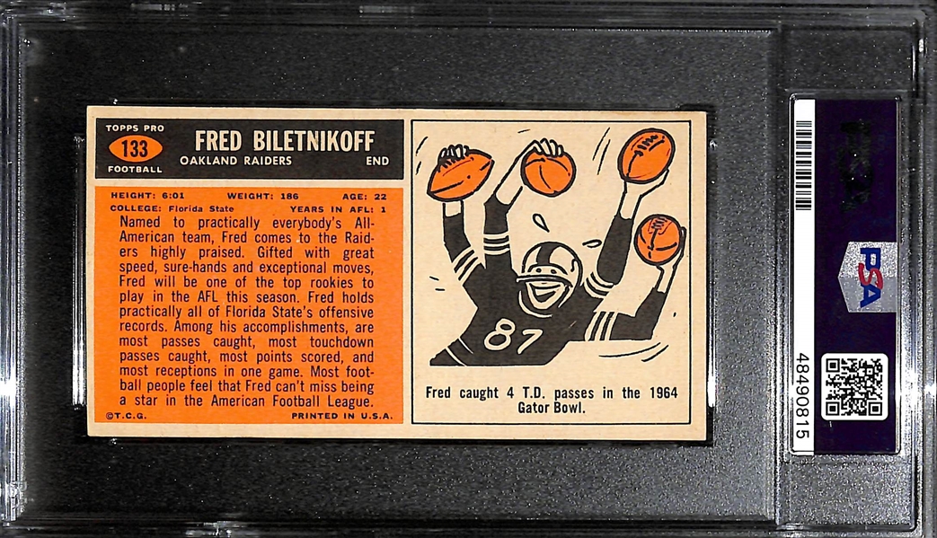 1965 Topps Fred Biletnikoff (HOF) Rookie Card Graded PSA 4