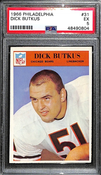 1966 Philadelphia Dick Butkus (HOF) Rookie Card Graded PSA 5