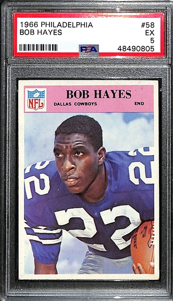 1966 Philadelphia Bob Hayes (HOF) Rookie Card Graded PSA 5