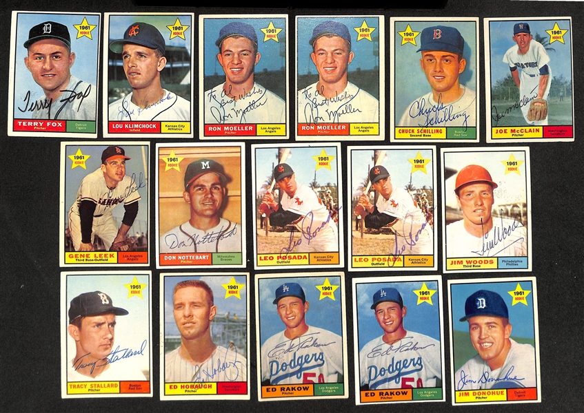  (33) Signed 1961 + (18) Signed 1962 Topps Rookie Cards w. Leroy Thomas + (JSA Auction Letter) 