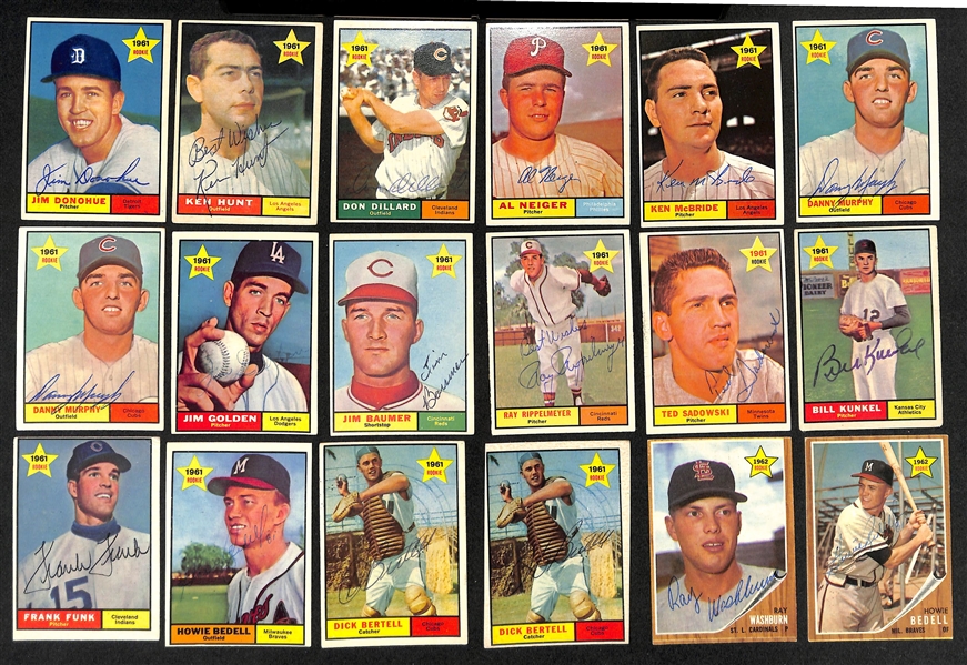  (33) Signed 1961 + (18) Signed 1962 Topps Rookie Cards w. Leroy Thomas + (JSA Auction Letter) 