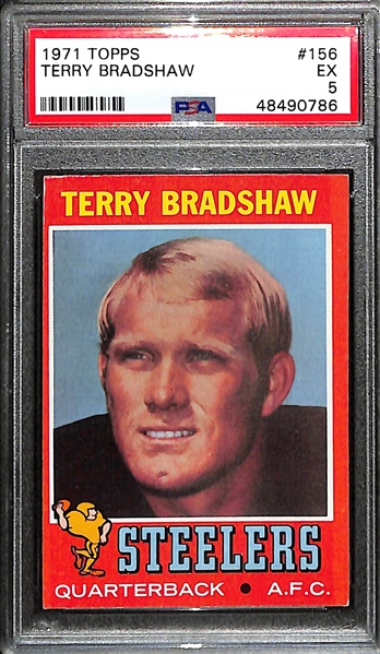 1971 Topps Terry Bradshaw (HOF) Rookie Card Graded PSA 5