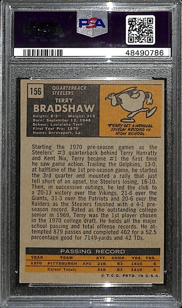 1971 Topps Terry Bradshaw (HOF) Rookie Card Graded PSA 5