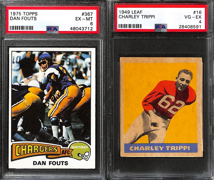 Lot of (6) PSA Graded Vintage Football Hall of Fame Cards w/ Mostly Rookies inc. 1961 Fleer Jim Otto Rookie (PSA 4), 1968 Topps Bob Griese Rookie (PSA 4), 1976 Topps Dan Fouts Rookie (PSA 6),  