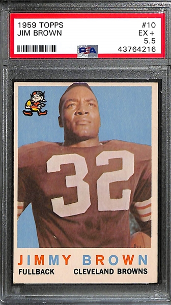 1959 Topps Jim Brown (HOF) Card Graded PSA 5.5