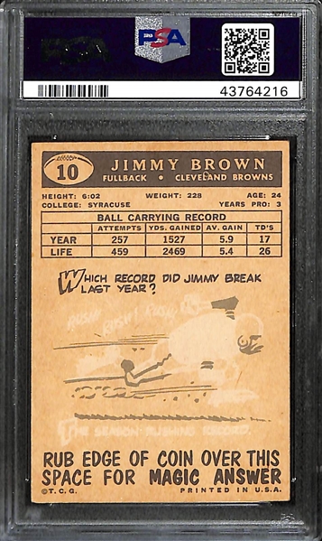 1959 Topps Jim Brown (HOF) Card Graded PSA 5.5