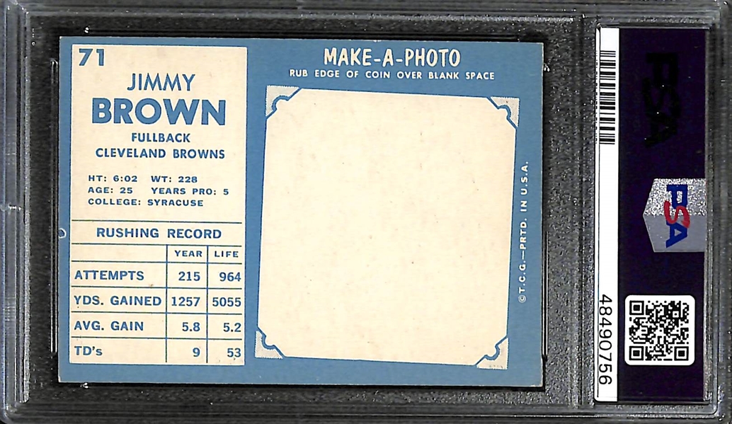 1961 Topps Jim Brown (HOF) Card Graded PSA 6