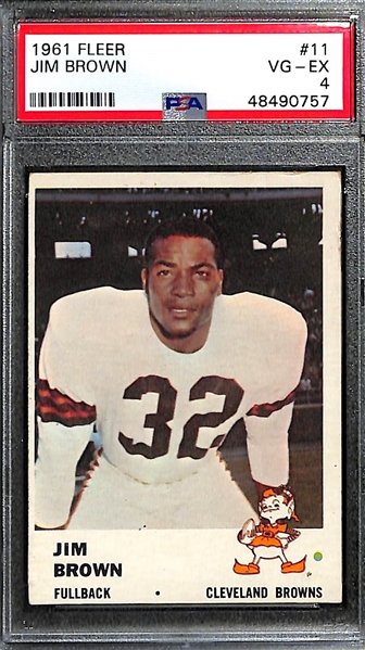 1961 Fleer Jim Brown (HOF) Card Graded PSA 4