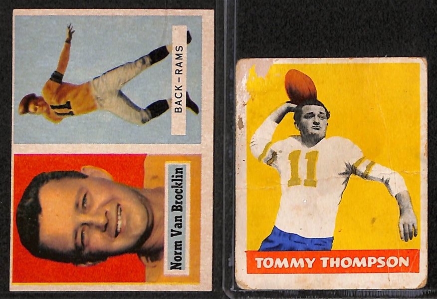 Lot of (10) 1948-1971 Football Star Cards w. 1957 Topps Norm Van Brocklin