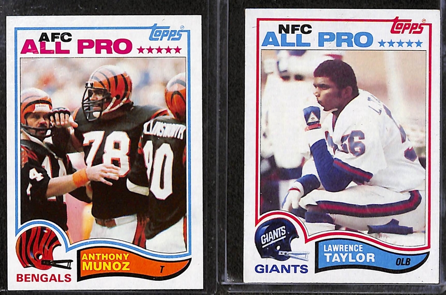 Lot of (31) 1973-2007 Football Linemen (Offense & Defense) Rookie Cards w. 1982 Topps Lawrence Taylor 